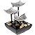 Tabletop Water Fountain with LED Light & Pebbles, Small Meditation Waterfall Fountain for Desk, Office, Home & Bedroom, USB Powered Relaxing Sound Ornament for Stress Relief & Ambiance