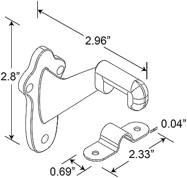 Prime-Line MP9046-4 Hand Rail Bracket, Brass Plated Zinc Diecast with Stamped Steel Clip (4 Pack) image 4
