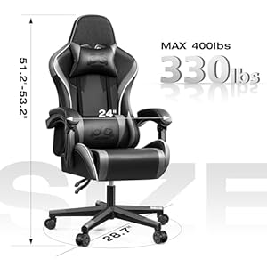 Onegame gaming chair ergonomic computer gamer chair racing style swivel office desk chair adjustable high back with lumbar support blackgray  urban country home decor