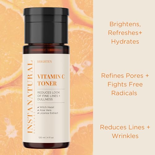 InstaNatural Vitamin C Face Toner, Brightens, Balances pH and Reduces Signs of Aging, Fine Lines and Wrinkles, with Witch Hazel, Lavender and Geranium Oils, 4 Fl Oz - Thumbnail 3