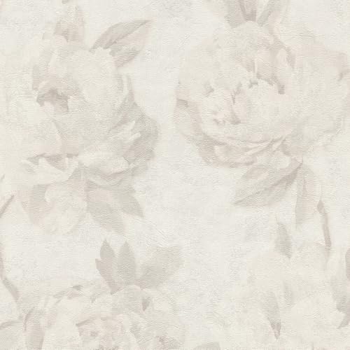 Papier peint intissé blanc gris-clair Profhome 791673-GU facile à poser - 2