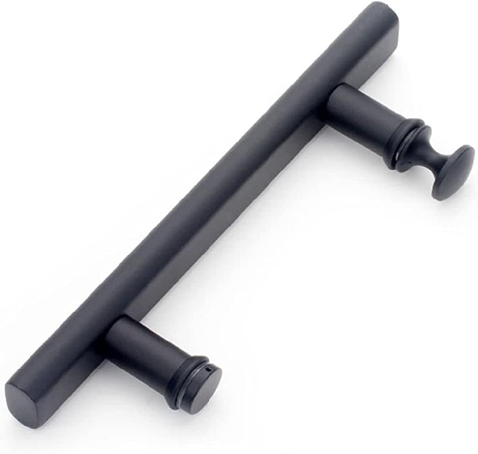 Barre d'appui de douche noire mate avec entraxe réglable pour porte coulissante en verre