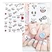 3D Adhesive Nail Art Decal Silhouette Contour Abstract Face Rose Stickers (Style 1)