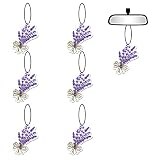 6 Pcs Lavender Car Air Fresheners, Funny Lavender Flower Air Fresheners Long Lasting Cute Car Mirror