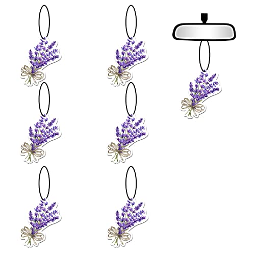 6 Pcs Lavender Car Air Fresheners, Funny Lavender Flower Air Fresheners Long Lasting Cute Car Mirror Scented Hanging Daisy Car Decoration Ornaments Gift Interior Accessories For Men Women #TOP8