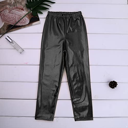 ACSUSS Kids Girls Shiny Metallic Leggings Pants Gymnastics Dance Performance Trousers Yoga Tights3