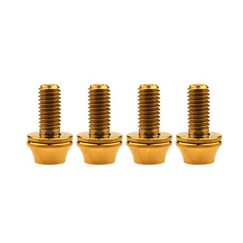 Wanyifa Titanium M5x12mm with Washers Bicycle Water Bottle Cage Hex Bolts Pack of 4 (Gold) - Thumbnail 4