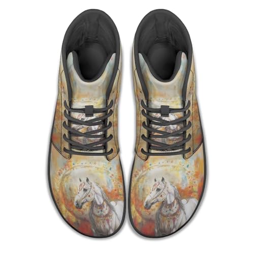 Binienty Mens Wide Width Barefoot Sneakers Classic Fashion High Tops Laces Tennis Walking Shoes Anti Slip3