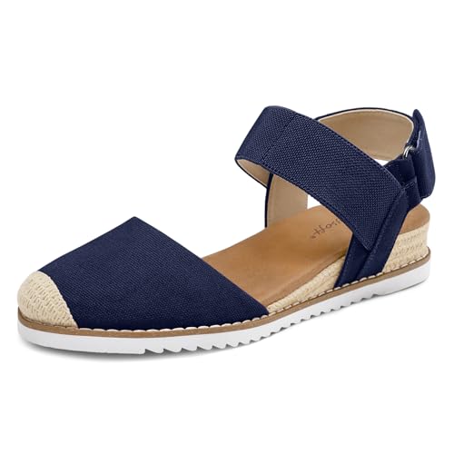Sandales compensées basses bout fermé mysoft pour la marche quotidienne
