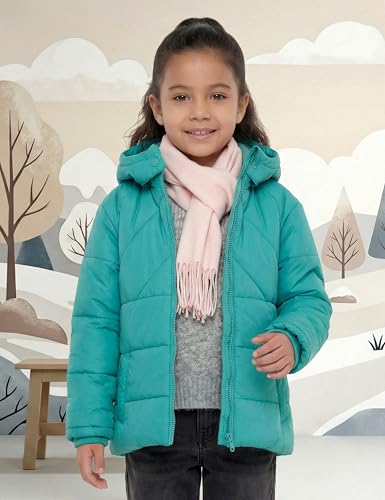 Image of Amazon Brand - Symbol Girls Girls Quilted Standard Length Winter Jacket with Detachable Hood