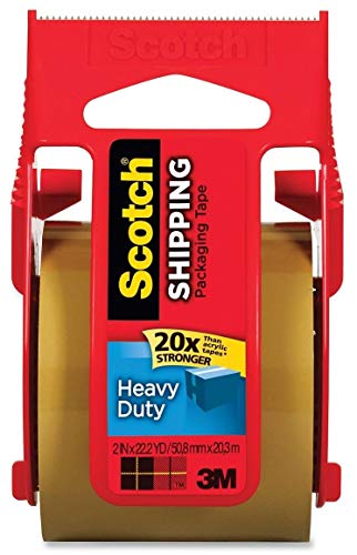 Scotch Heavy Duty Shipping Packaging Tape, 1.88 Inch x 800 Inch, [Tan] (Pack of 6)