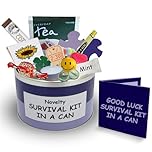 Good Luck Survival Kit In A Can. Humorous Novelty Fun Gift - Present & Card All In One. New Job, Leaving, Emigrating, Moving Away etc. Customise Your Can Colour. (Purple/Lilac)
