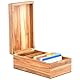 BAIFULAI A8 Karteikarten Boxen Holz, 20 * 8 * 6cm Karteibox, Lernkarteibox Vokabeln Karteikarten mit Deckel, Karteikartenbox, Holzkiste für Büro Schulen Und Heim （Karteikarten Nicht im Enthalten）