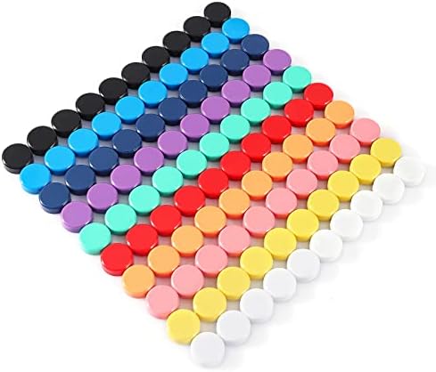 PYJLBX Fridge Magnet, 80 Pack 10 Colors Refrigerator Magnets Colorful Locker Magnets,Round Cute Magnets Fridge Small Strong Magnets for Whiteboard, Fridge, Map, Kitchen, Office, Classroom (Assorted)