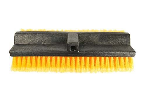 Carcarez 15" Flow-Thru Bi-Level Car Wash Brush Head Fits For Rv Cleaning With Feather-Tip Bristles Orange #TOP2