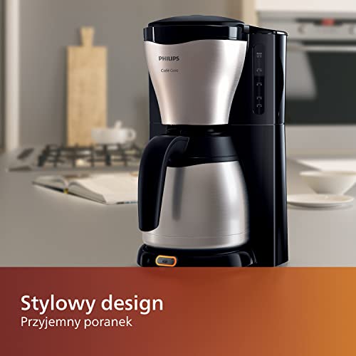Philips Café Gaia Ekspres przelewowy do kawy,1,2 l Dzbanek termiczny utrzymuje temperaturę, Na 15 filiżanek, Stal szlachetna, Automatyczne wyłączanie, Blokada kapania, Satynowy Beżowy (HD7546/20)