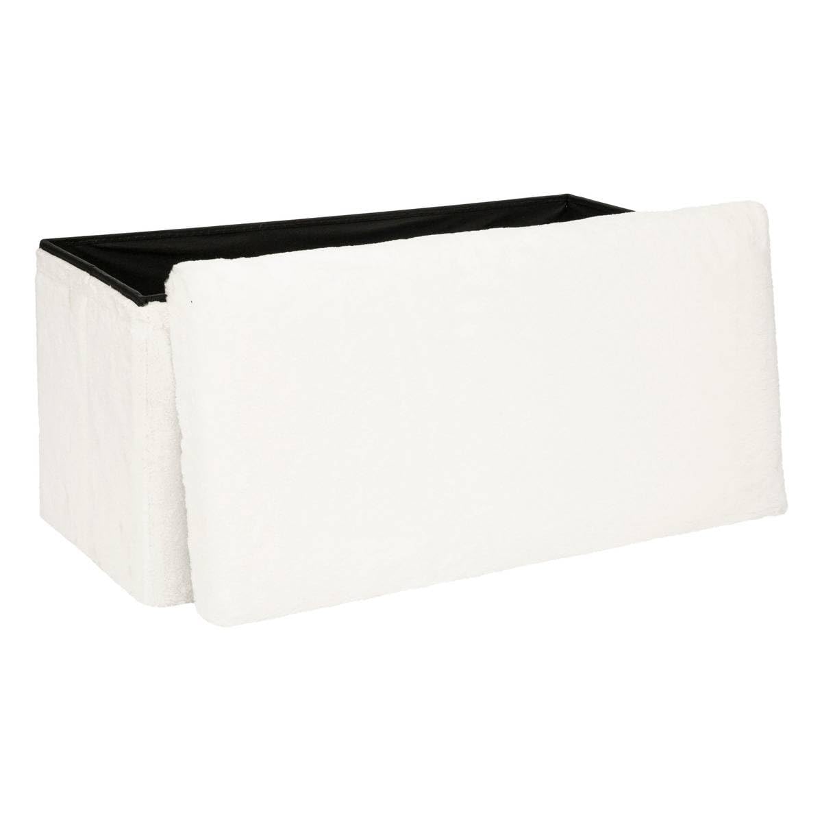 Atmosphera - Pouf Pliant Ezzio - Bois - Blanc