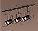 Produktbild Vintage-Deckenleuchte LED-Schwarz-Eisen-Deckenleuchte Industrie Kleidung Schienenlampe retro Schienenpunktlicht Leuchte Küchenzubehör, 4 Köpfe ohne Pol