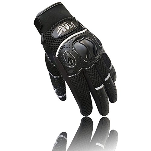 Gants moto cuir de vache Noir 9011 complet pour homme et femme Racing