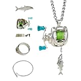 Joyería de carrete de, collar con colgante realista de aleación | Colgante de carrete de de 4 cm para hombres, uso diario, citas, noche, salidas informales, bodas, reuniones familiares