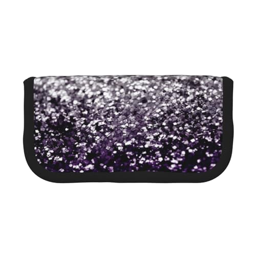 Glitter Astuccio per matite per in per penne a matita di grande capacità argento tela viola nero