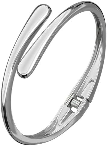 AICase Chunky Gold Bangle Bracelets for Women Teens Trendy Adjustable Cuff Bracelet Fashion Summer Pretty Jewelry Gifts for Women Mom/Her/Sister/Friends/Wife/Grandma_Silver