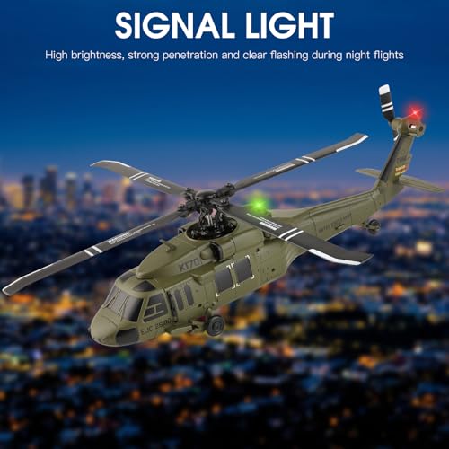 Hylukon WLtoys K170 RC Helicopter, 4CH 2.4GHz Fixed-Wing Aircraft RTF with 6-Axis Gyro, One-Key Stunt & Altitude Hold, Crash-Resistant, Outdoor/Indoor Helicopter for Beginner Teens Adults
