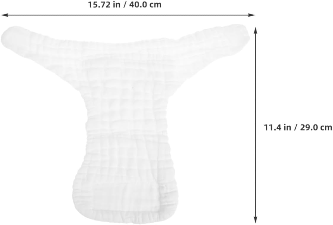 5pcs White Cotton Cloth Diaper Inserts, Reusable and Maintains Shape, Soft and Breathable Diaper Liners for Sleep and Traveling