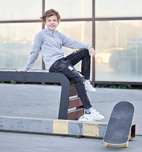 Aowkulae Big Boy's Ripped Skinny Fit Jeans Destroyed Distressed Slim Fit Denim Pant, Black, Size 14 #TOP5