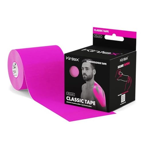 Kintex - Cinta Kinesiologica | Cinta Kinesiotape Resistente al Agua y a la Piel, 7,5cmx5m, Cinta para Deporte, Cintas Elásticas Fisioterapia | Venda Elástica Adhesiva | Vendas Elásticas (Rosa)