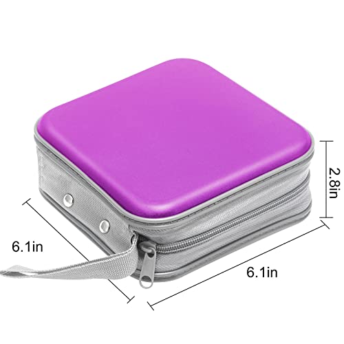 Siveit Cd Case, 40 Capacity Cd/Dvd Case Holders Wallet Hard Plastic Dvd Disc Cases Storage Binder For Car Home Office Travel (Purple) #TOP5