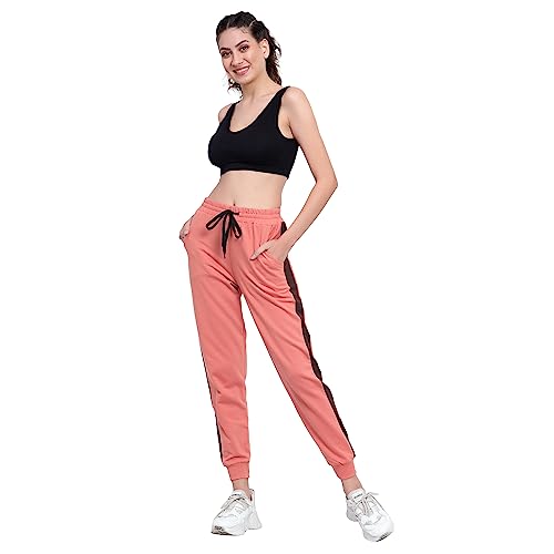 Image of BLUE STAR SHARK Women's Cotton Loopknit Track Pants | Comfortable Lounge Pants for Summer | Casual Pyjamas, Nightwear, Gym, Yoga, Sports, Running | Relaxed Fit Everyday Comfort
