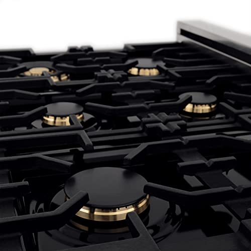 Zline Autograph Edition 36" Porcelain Rangetop With 6 Gas Burners In Stainless Steel And Gold Accents (Rtz-36-G) #TOP5