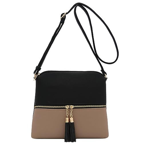 Image of DELUXITY Lightweight Medium Crossbody Bag with Tassel