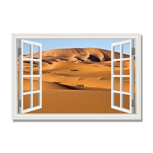 Tableau sur toile fenêtre désert pour une décoration évasion dans votre salon