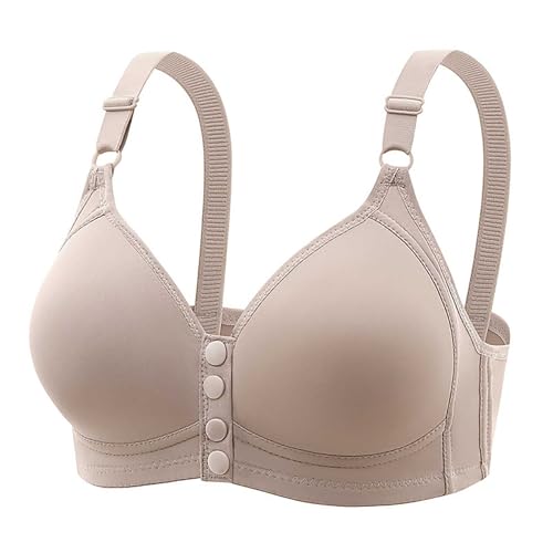 Sujetador barato para mujer de talla grande con cierre de botones en la parte delantera, para personas mayores, push-up, sin aros, cómodo sujetador diario, para personas mayores, práctico sujetador