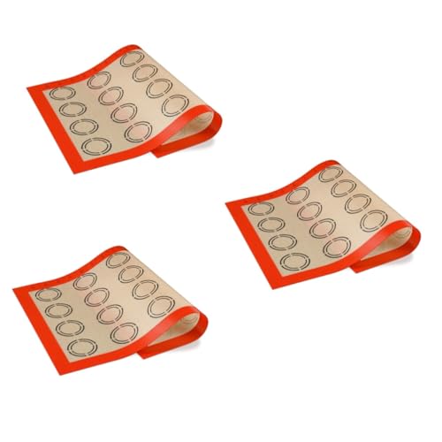 Cabilock 3 Pièces plaque de four antiadhésive pâte moule à en silicone pâtisserie cuisson réutilisable tapis cuisson barbecue tapis de cuisson tapis de four Macaron tapis de pétrissage