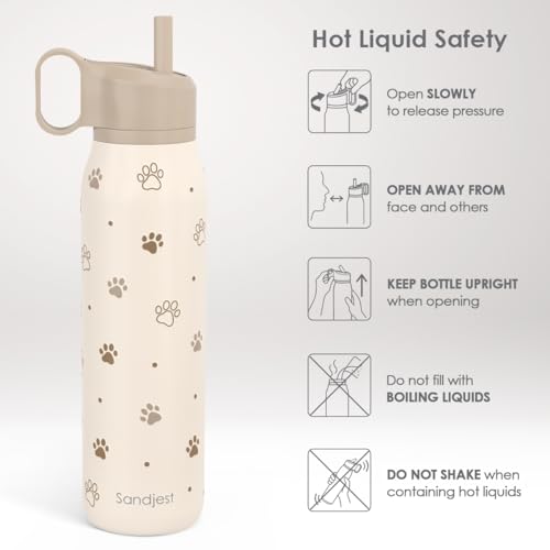 Image of Dog Stainless Steel Water Bottle with Twist Lid 20oz, Travel Insulated Water Bottles for Sports & Gym, Gift for Women Girls Friends Pet Lovers Dog Moms Birthday Christmas