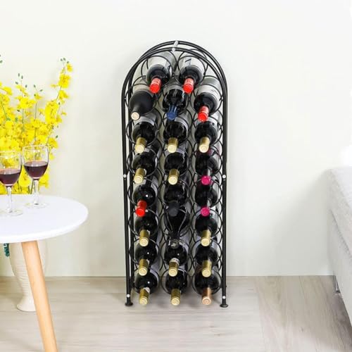 Soporte para 23 botellas de vino de hierro grande miniatura 3