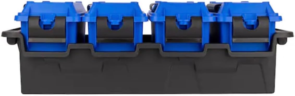 Heavy Duty Stackable Storage Tote with Latching Lid, Blue, 1 Gallon, 3.7 Quarts, Medium Size