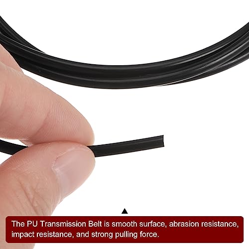 QUARKZMAN PU Übertragung Gürtel Polyurethan Rundriemen Antriebsriemen 3mm Durchmesser 3,3ft(1 Meter) Länge Glatte Oberfläche PU Urethan Gürtel für Antrieb Übertragung Schwarz