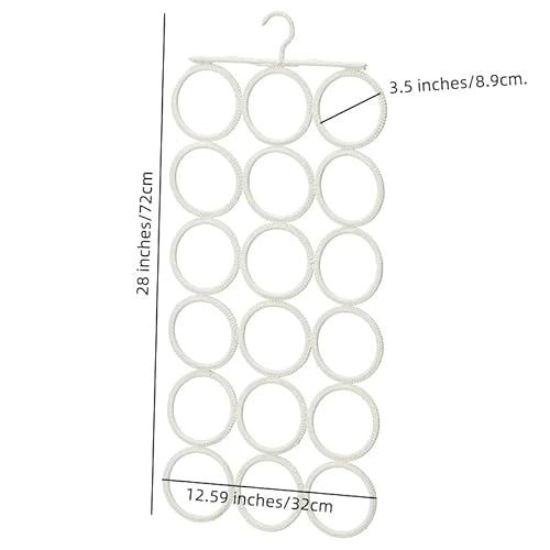 18 Kreise Schalbügel für mehrere Schals, Hijab-Kleiderbügel für Schrank für Schals, Gürtel-Organizer für Schrank, Handtücher, Hijab und Krawatte, faltbarer Kleiderbügel (1, weiß)