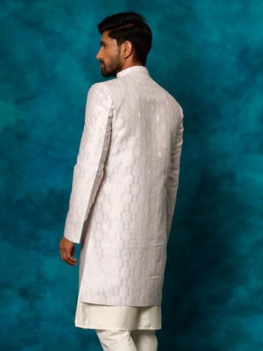 Image of VASTRAMAY Men's Purple Silk Blend Sherwani Only Top | Premium Wedding & Festive Ethnic Attire