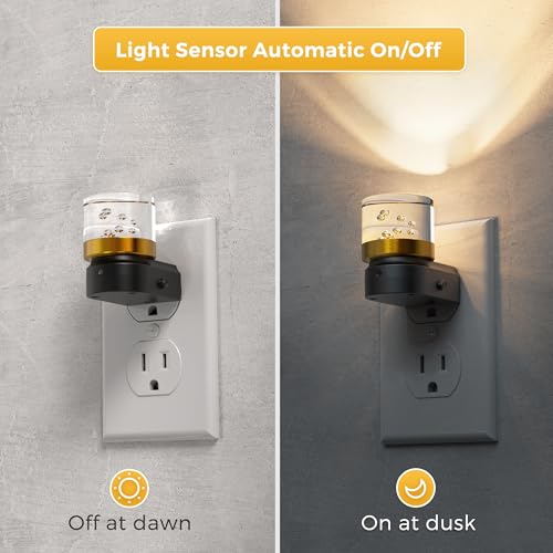 Image of L LOHAS LED Night Lights Plug into Wall, 3000K /4000k /5000K Adjustable Color Temperature Bubble Night Light, Dusk to Dawn Sensor for Hallway, Bathroom, Rooms