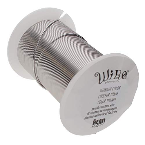Image of The Beadsmith Wire Elements 16-Gauge Lacquered Tarnish-Resistant Copper Wire for Jewelry Making, 8 Yard, 7.32 Meter Spool (Titanium Color)