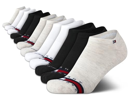 Image of Tommy Hilfiger Womens No Show Socks - 12 Pack Lightweight Athletic Performance Cushioned Running Low Cut Socks for Women