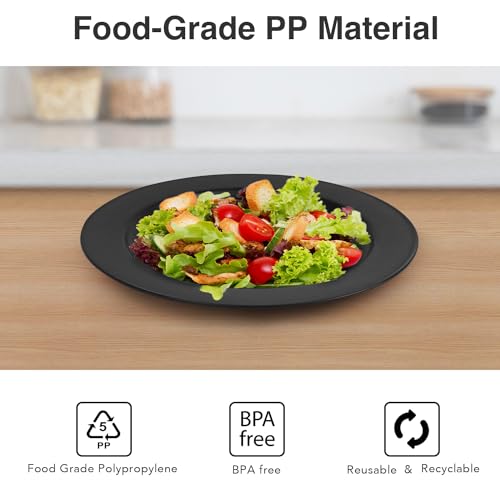greenandlife 25cm Dinner Plates, 10 inch Reusable Plastic Plates, 8 Pcs Dishwasher & Microwave Safe PP Plates - Image 3