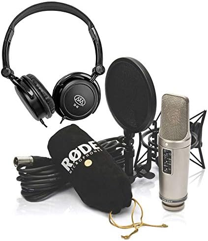 Rode NT2-A Cardioid Condenser Microphone Studio Bundle w/AxcessAbles Stereo Headphones