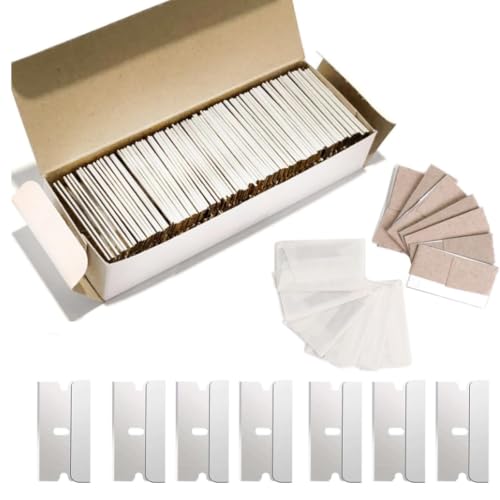 Image of 100Pcs Stainless Steel Scraper Blades for Glass Cleaning