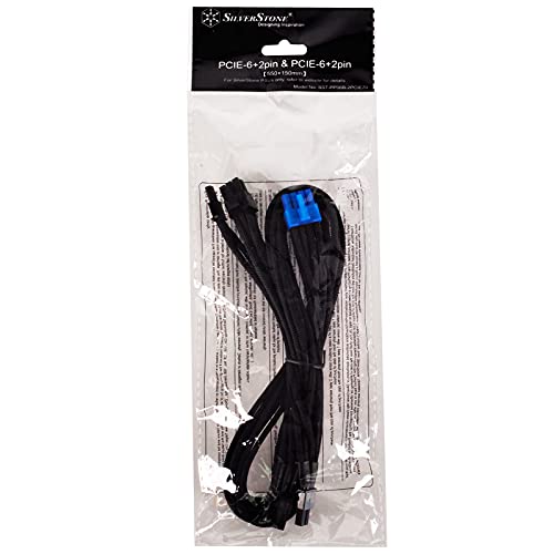 Cable modular PCIe de 8 pines con funda negra SilverStone para optimizar la corriente de GPU 2